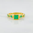 Emerald Figures Ring 69 Pts 2.7 g / T6 Two Yellow White Gold 18K