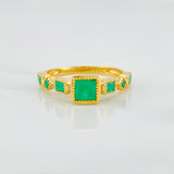 Emerald Figures Ring 69 Pts 2.7 g / T6 Two Yellow White Gold 18K