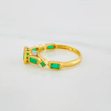 Emerald Figures Ring 69 Pts 2.7 g / T6 Two Yellow White Gold 18K