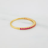 Anillo Churumbela Rubies 1.05 g / T7 Oro Amarillo 18K