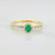 Anillo Halo Churumbela Esmeralda 2.1 g / T6 Dos Oros Amarillo Blanco 18K