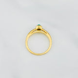 Anillo Halo Churumbela Esmeralda 2.1 g / T6 Dos Oros Amarillo Blanco 18K