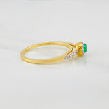 Anillo Halo Churumbela Esmeralda 2.1 g / T6 Dos Oros Amarillo Blanco 18K