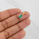 Dije Halo Esmeraldas 33 Pts Diamantes 07 Pts 1.05 g / 1/2 in Dos Oros Amarillo Blanco 18K