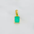 Dije Rectangulo Esmeralda 0.95 g / 1/2 in Oro Amarillo 18K