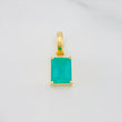 Dije Cuadrado Esmeralda 1.15 g / 3/4 in Oro Amarillo 18K