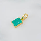 Dije Cuadrado Esmeralda 1.15 g / 3/4 in Oro Amarillo 18K