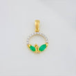 Dije Circulo Petalos Esmeraldas 23 Pts Diamantes 09 Pts 1.4 g / 3/4 in Dos Oros Amarillo Blanco 18K