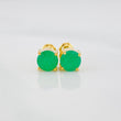 Stud Earrings Circle Emeralds 1.80 Qts 1.9 g / in / 6.2 mm Yellow Gold 18K