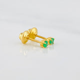 Stud Earrings Four Prongs Emeralds 08Pts 0.6 g / in / 2.2 mm Yellow Gold 18K