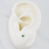 Topos Cuatro Garras Esmeraldas 10Pts 0.6 g / in / 2.4 mm Oro Amarillo 18K