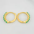 Hoop Earrings Intercepto Channel Emeralds 28 pts 1.7 g / 1/2 in 18K Yellow Gold