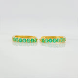 Hoop Earrings Emeralds 1.25 g / 1/2 in 18K Yellow Gold