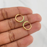 Hoop Earrings Emeralds 1.25 g / 1/2 in 18K Yellow Gold