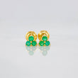 Stud Earrings Trio Emeralds 15 Pts 0.85 g / in / 4.4 mm Yellow Gold 18K