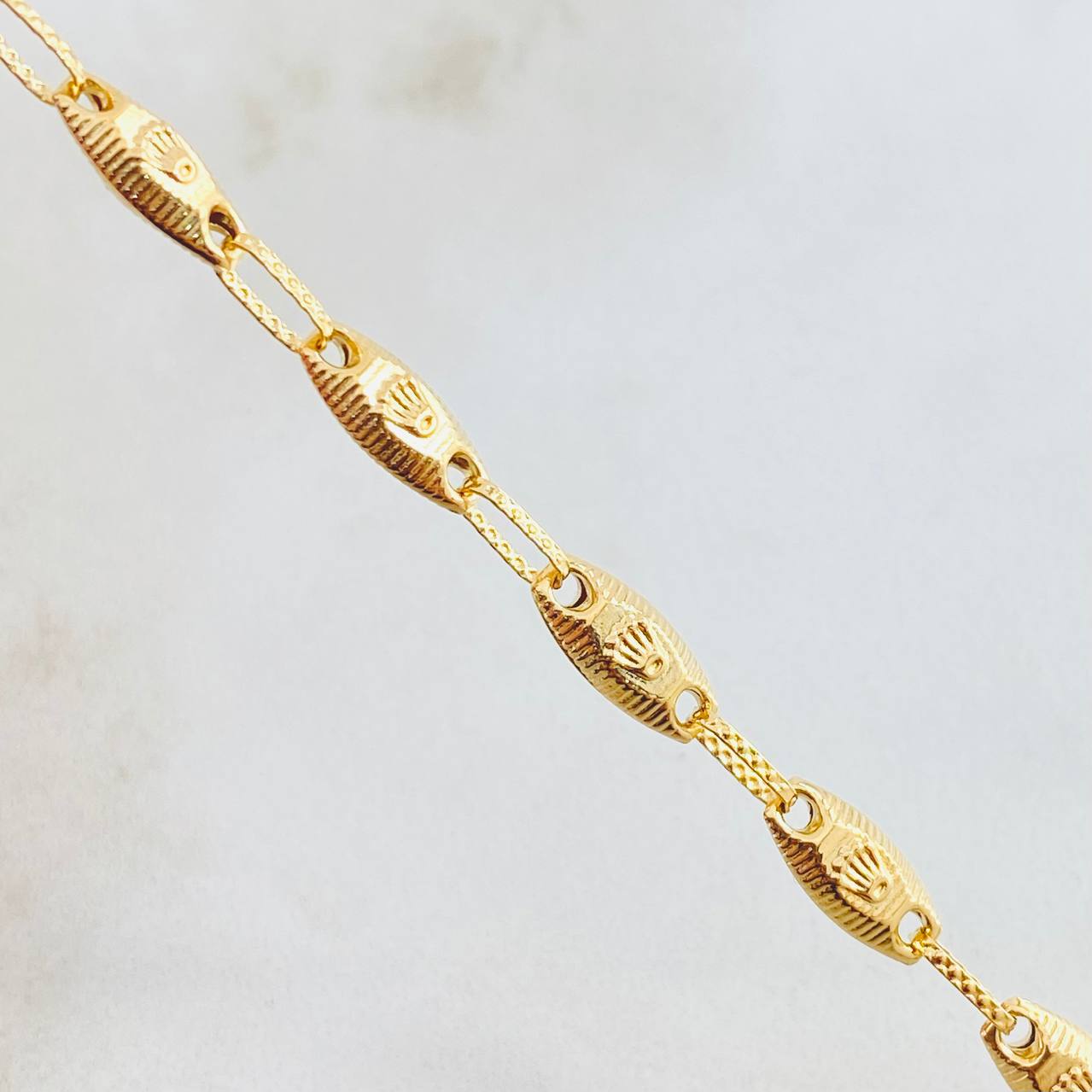 Pulso Rustico Corona Rx  3.7gr / 7 in / 4.8mm Oro Amarillo 18K ©