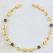 Bracelet Gc Barrel Black Rubbers 3.4gr / 7 in / 4.5mm 18K Yellow Gold