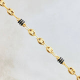 Pulso Gc Barril Cauchos Negros 3.45gr / 7 1/2 in / 4.5mm Oro Amarillo 18K ©