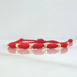 Pulsera Roja Bolas  / 3mm Diamantadas 4und Oro Amarillo 18K  (A.C)