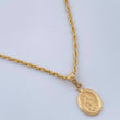 Set Rope Chain and Pendant + Miraculous Virgin 1.05gr / 15 3/4 in / 18K Yellow Gold $