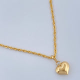 Set Cadena y Dije Lazo + Corazon 1.35gr / 15 3/4 in / Oro Amarillo 18K $