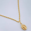 Set Rope Chain and Pendant + Virgin of Guadalupe 1.15gr / 15 3/4 in / 18K Yellow Gold $
