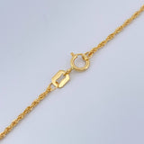 Set Rope Chain and Pendant + Virgin of Guadalupe 1.1gr / 15 3/4 in / 18K Yellow Gold $