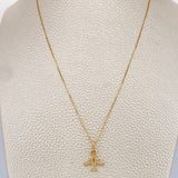 Set Cadena y Dije Veneciana + Avion 1.8gr / 15 3/4 in / Oro Amarillo 18K $