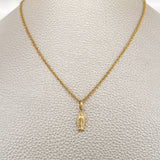 Set Rope Chain and Pendant + Virgin of Guadalupe 1.5gr / 15 3/4 in / 18K Yellow Gold $