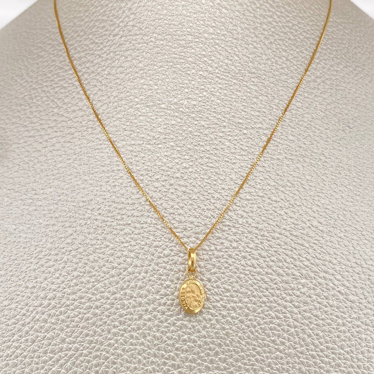 Set Cadena y Dije Veneciana + Virgen Del Carmen 1.2gr / 15 3/4 in / Oro Amarillo 18K $