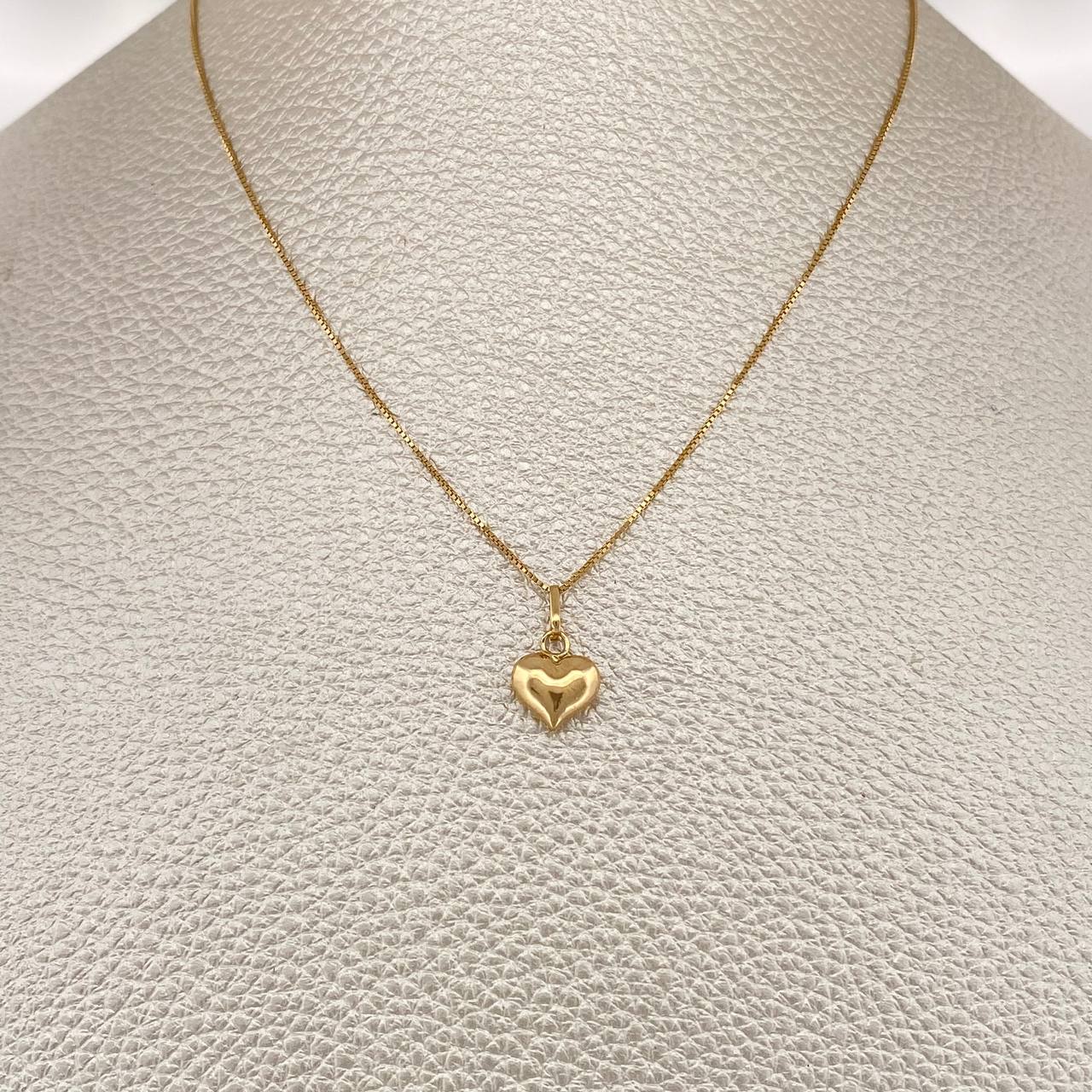 Set Cadena y Dije Veneciana + Corazon 1.3gr / 15 3/4 in / Oro Amarillo 18K $
