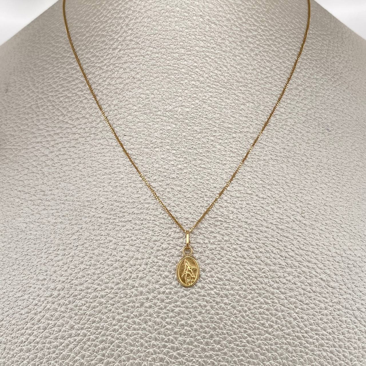 Set Venetian Chain and Pendant + Saint Michael 1.1gr / 15 3/4 in / 18K Yellow Gold $