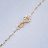 Set Chain and Mirror Flower Pendant + Cross 0.55gr / 17 1/2 in / Yellow Gold 18K $
