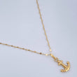 Set Chain and Mirror Flower Pendant + Anchor 0.6gr / 17 3/4 in / Yellow Gold 18K $