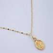 Set Chain and Mirror Flower Pendant + Saint Michael 0.65gr / 17 1/2 in / Yellow Gold 18K $