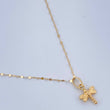 Set Chain and Mirror Flower Pendant + Dragonfly 0.7gr / 17 1/2 in / Yellow Gold 18K $