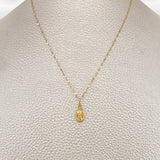 Set Rope Chain and Mirror Flower Pendant + Divine Child 0.65gr / 17 3/4 in / 18K Yellow Gold $
