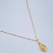 Set Rope Chain and Mirror Flower Pendant + Divine Child 0.65gr / 17 3/4 in / 18K Yellow Gold $