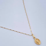 Set Rope Chain and Mirror Flower Pendant + Divine Child 0.65gr / 17 3/4 in / 18K Yellow Gold $