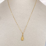 Set Chain and Mirror Flower Pendant + Virgin of Guadalupe 0.65gr / 17 3/4 in / Yellow Gold 18K $