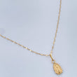 Set Chain and Mirror Flower Pendant + Virgin of Guadalupe 0.65gr / 17 3/4 in / Yellow Gold 18K $