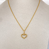 Set Rope Chain and Pendant + Heart Silhouette 1.4gr / 17 1/2 in / 18K Yellow Gold $
