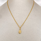 Set Rope Chain and Pendant + Virgin of Carmen 1.3gr / 17 3/4 in / 18K Yellow Gold $