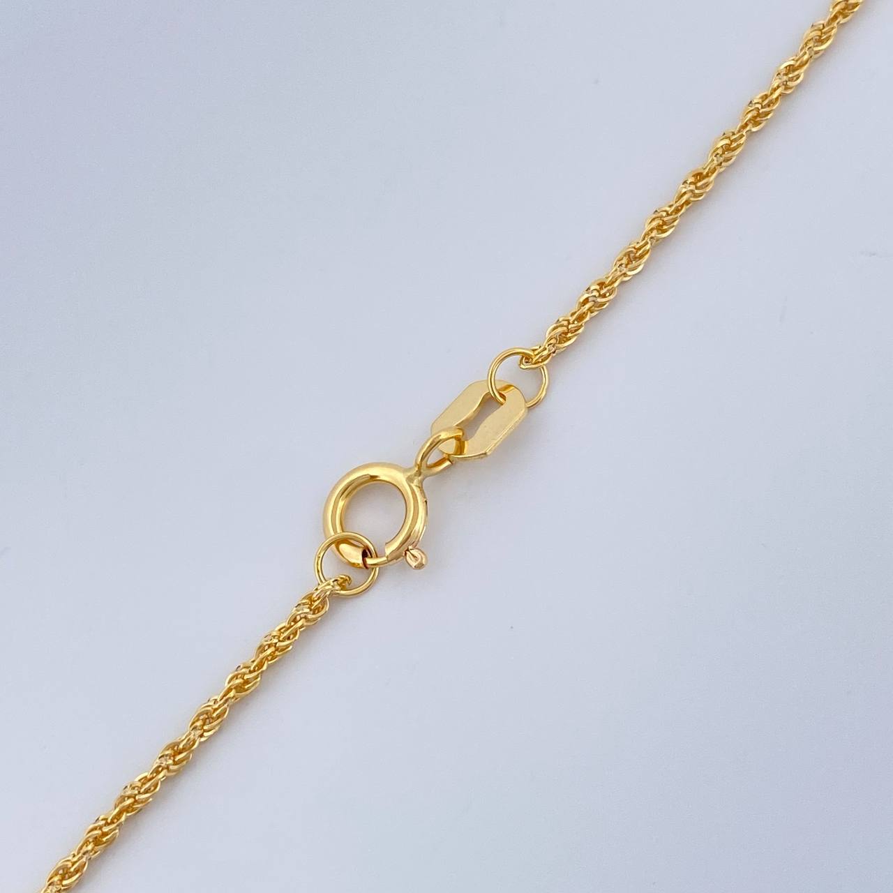 Set Rope Chain and Pendant + Cross 1.3gr / 17 3/4 in / 18K Yellow Gold $