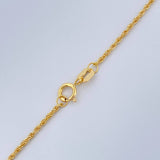 Set Rope Chain and Pendant + Cross 1.3gr / 17 3/4 in / 18K Yellow Gold $