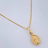 Set Venetian Chain and Pendant + Virgin of Help 1.35gr / 18 in / 18K Yellow Gold $
