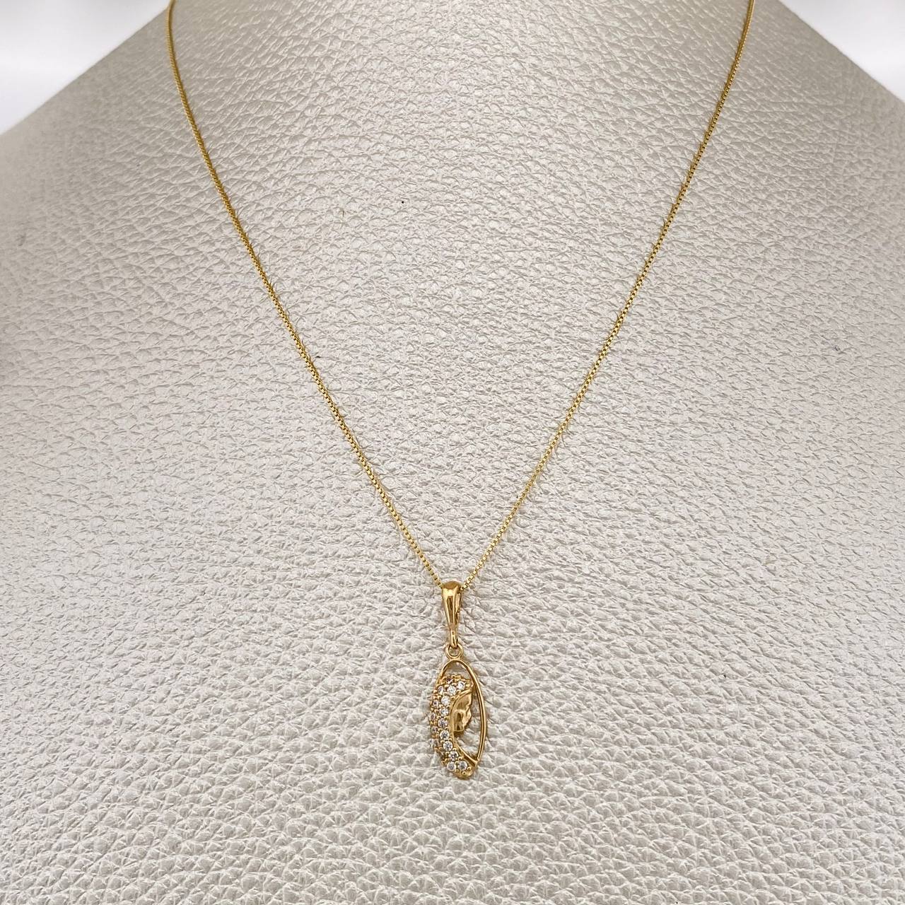 Set Cadena y Dije Veneciana + Virgen Maria 1.7gr / 17 1/2 in / Oro Amarillo 18K $
