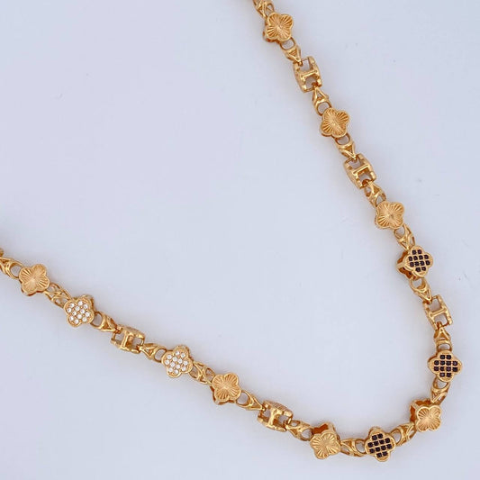 Cadena Rustica Trebol 56.4gr / 27 3/4 in / 7mm Oro Amarillo 18K $