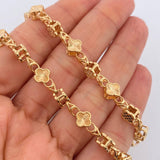 Cadena Rustica Trebol 56.4gr / 27 3/4 in / 7mm Oro Amarillo 18K $