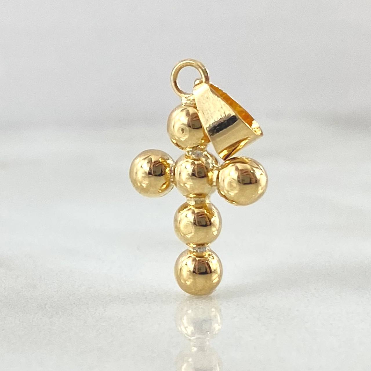 Pendant Consecutive Sphere Cross 0.8gr / 2.5cm / 1.0in / 18K Gold ©
